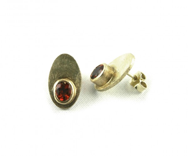 Mandaringranat-Stecker - Ohrstecker mit orangem Granat